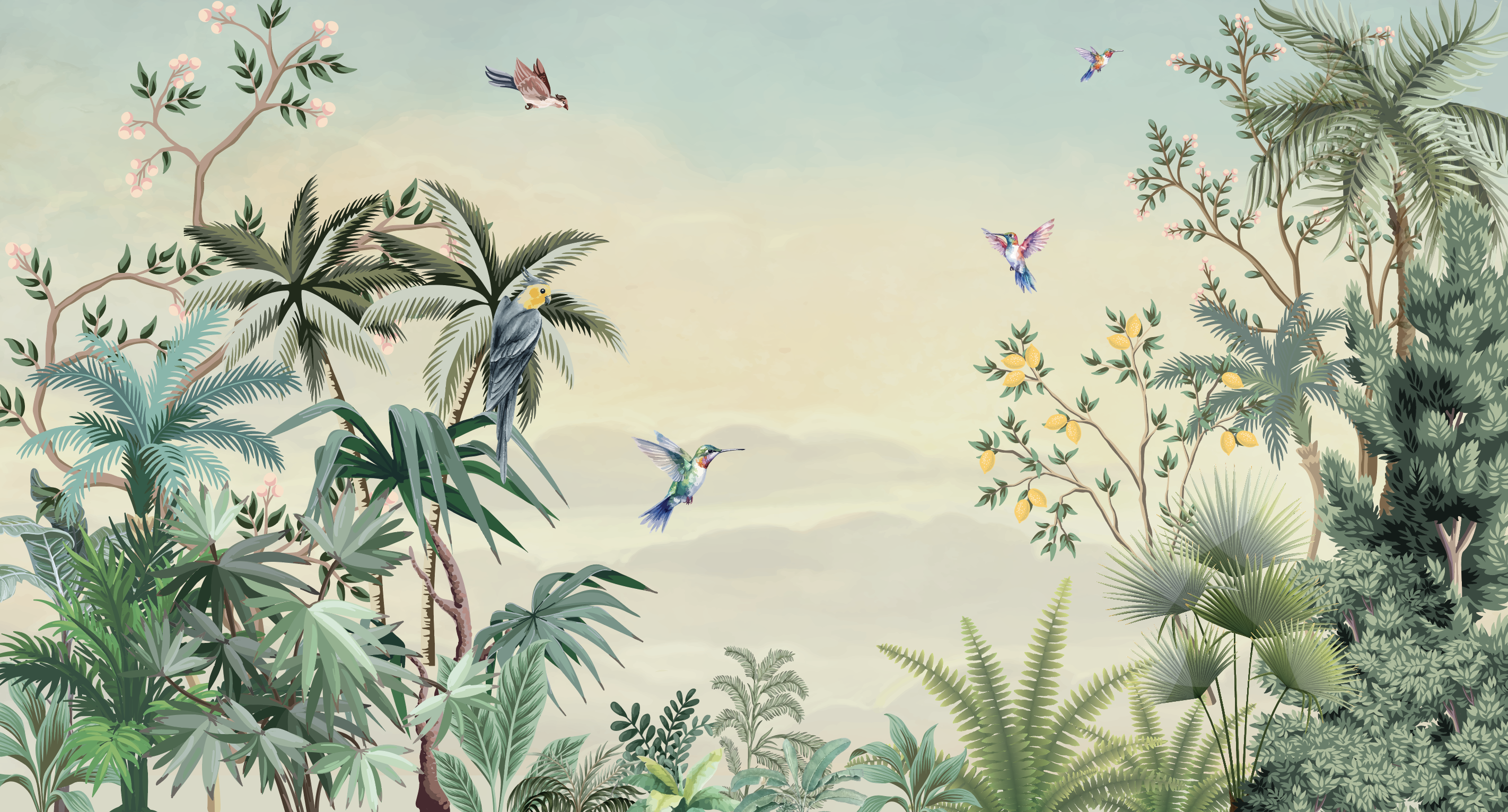 PAPIER PEINT: Oiseaux Panoramique SKU2444 - Decoralis - L’art de la ...