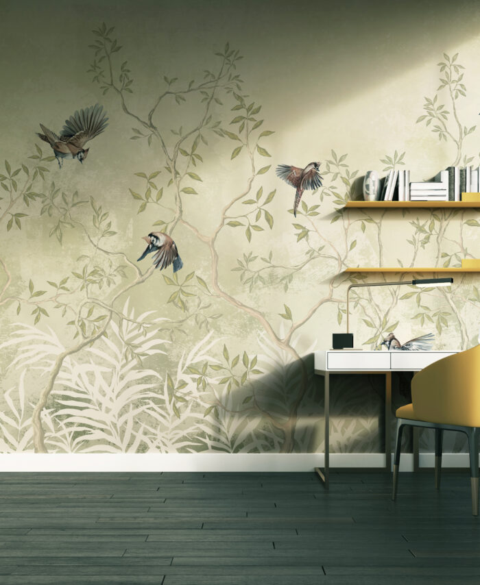 PAPIER PEINT:  JARDIN CHINOISERIE SKU2459