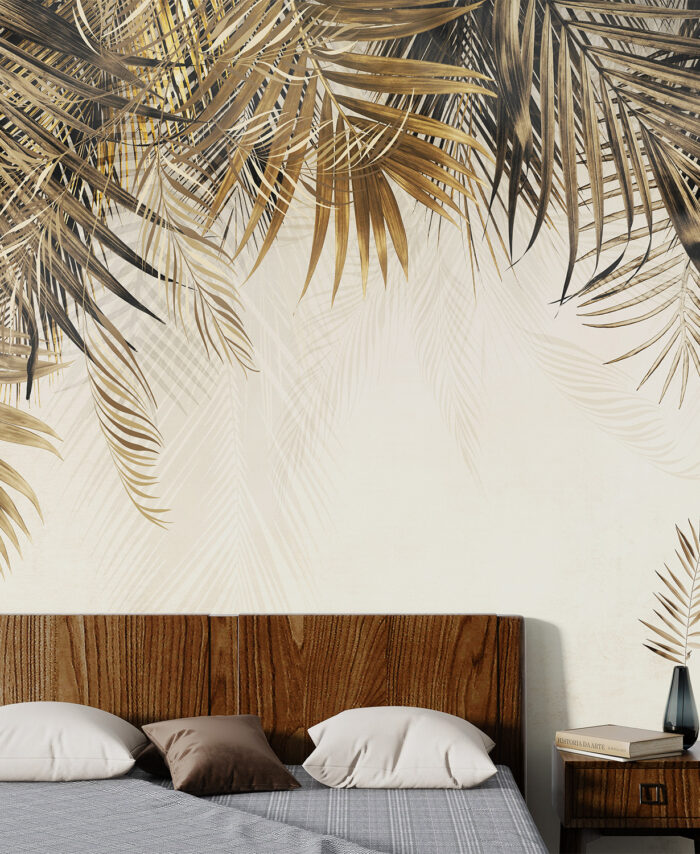 PAPIER PEINT: FEUILLES DE PALMIER FRAGILES SKU2476